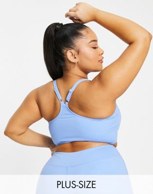 South Beach Plus light support strappy bra in blue