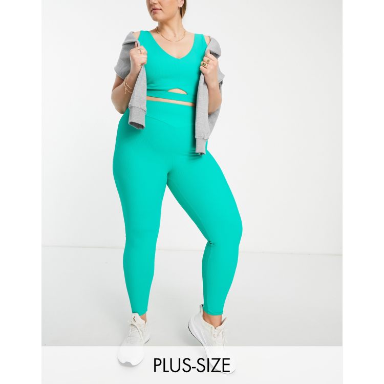 ASOS DESIGN leggings with high waist in bright green