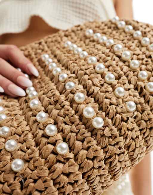 South Beach Pochette all'uncinetto con perle ASOS