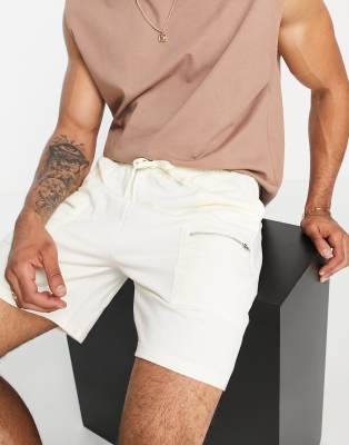 South Beach pocket shorts in cream  - ASOS Price Checker