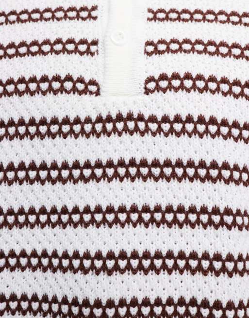 South Beach - Polo en maille - Rayures marron, 5 de 5