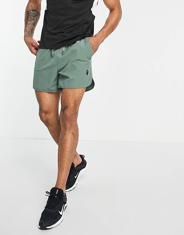 South Beach - polyamide runner shorts in khaki - khaki