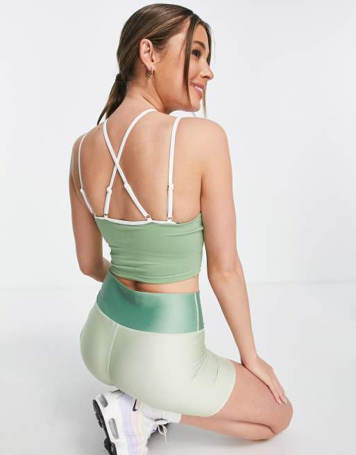South Beach polyester halterneck crop top in khaki - KHAKI, 2 of 4