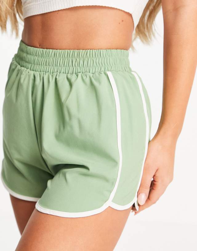 South Beach polyester woven runner shorts in khaki