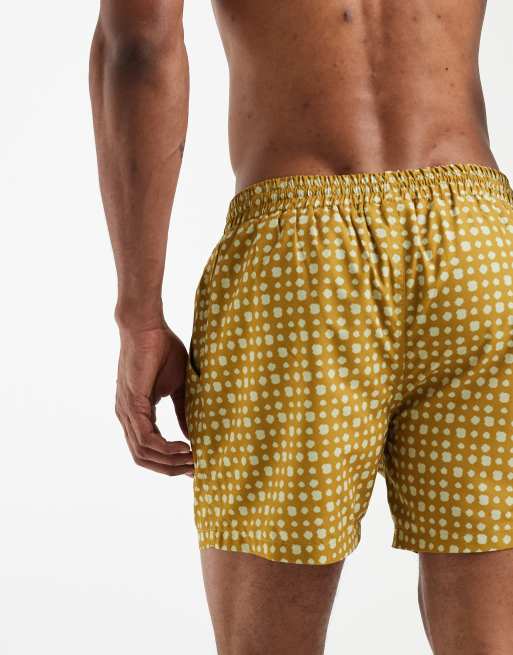 South Beach printed swim shorts in olive, 3 of 5