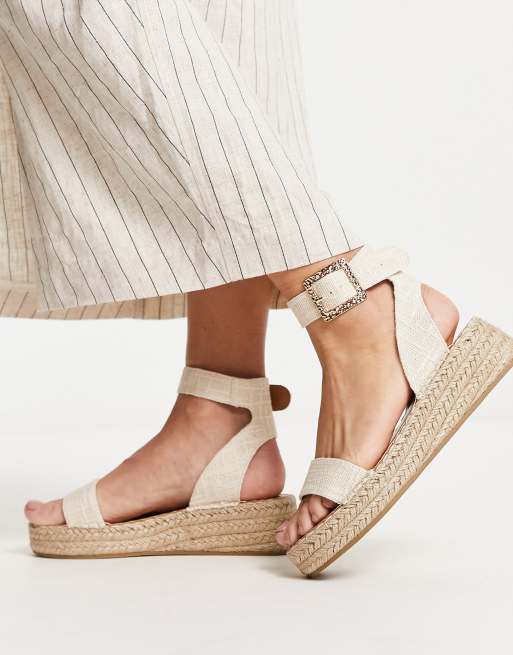 Beige Linen Espadrilles