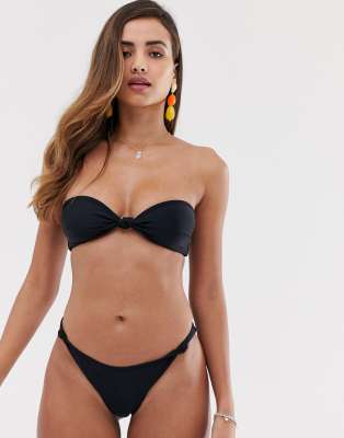 black bandeau bikini top