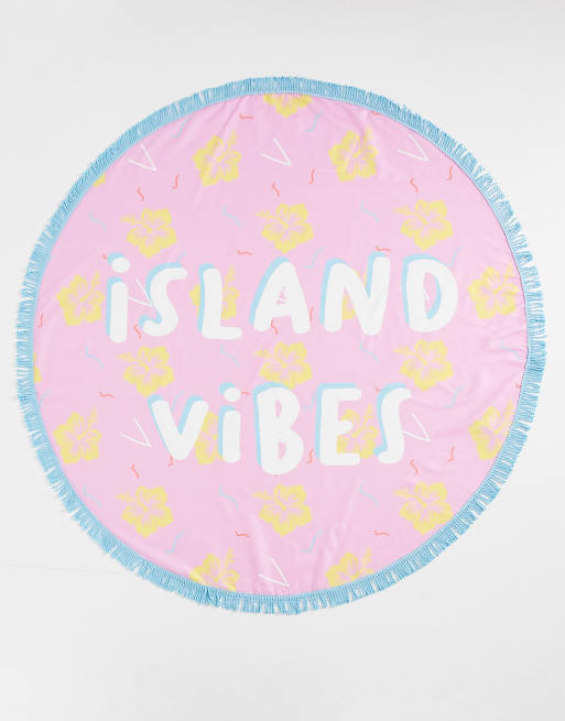 South Beach – Ręcznik plażowy z napisem „Island Vibes“