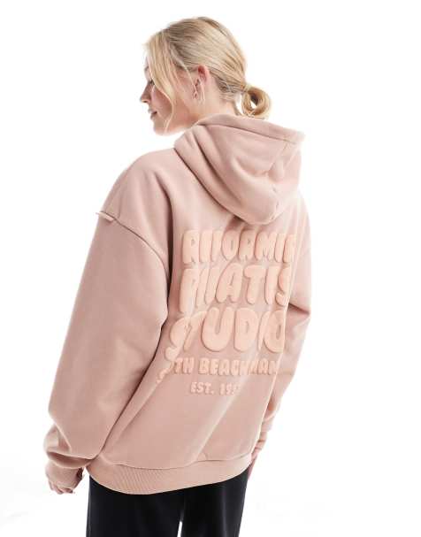 South Beach Reformer back graphic hoodie in pink - view 1
