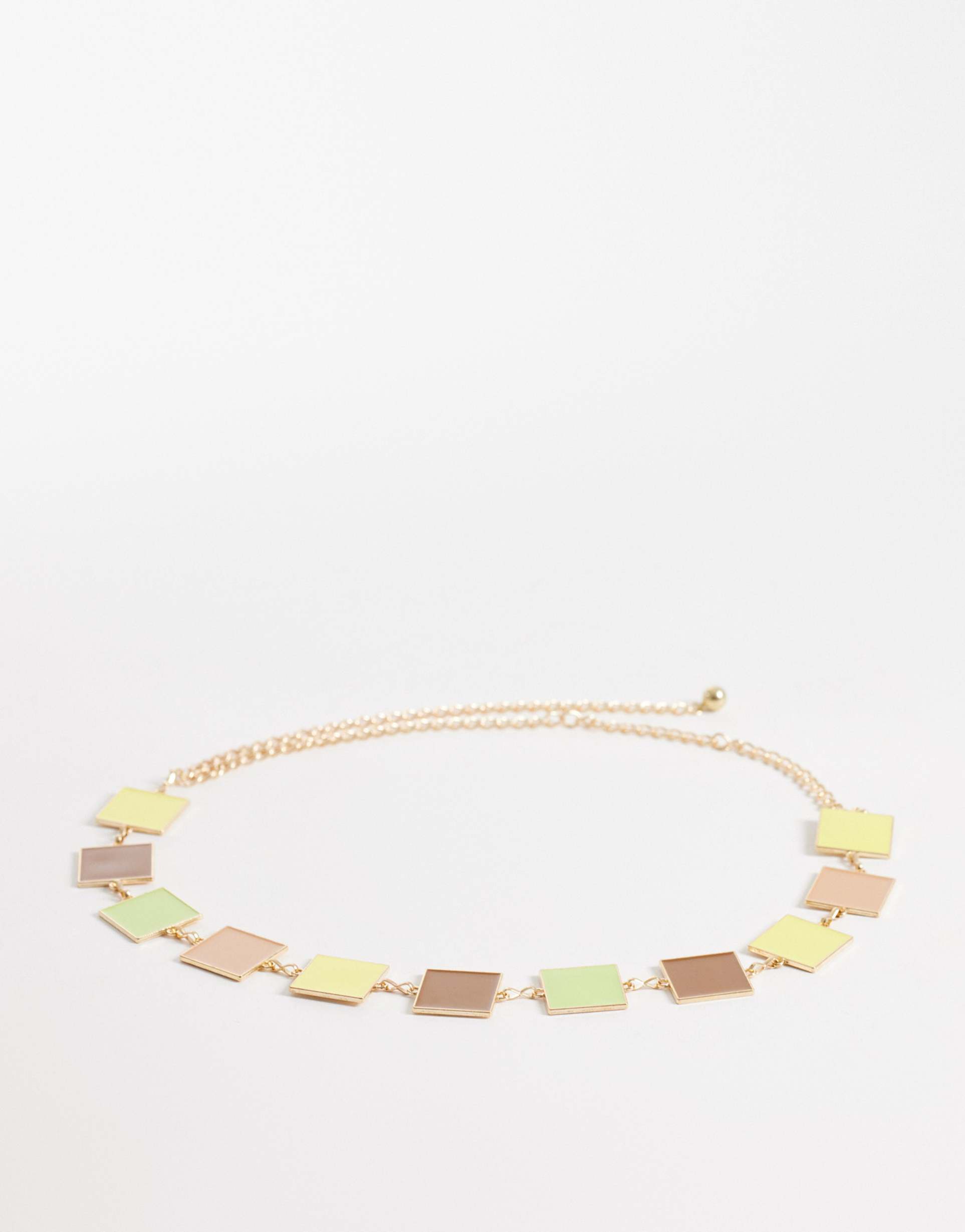 south beach resin chain belt in gold