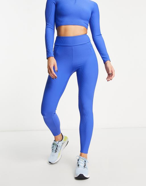 South Beach rib leggings in colbalt blue