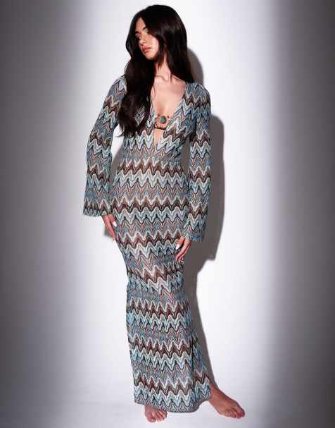 South Beach - Robe de plage longue au crochet avec motif ajouré - Multicolore - view 1