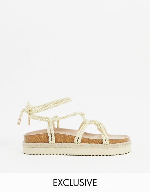 South Beach rope footbed sandals in natural