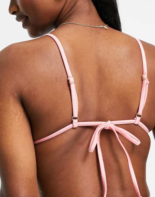 South Beach – Roséguldfärgad glansig bikiniöverdel i trekantsmodell, 2 av 4