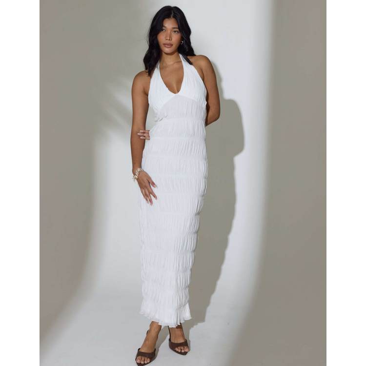 knee length dresses for ladies White Halter Marcie Dress main image 1