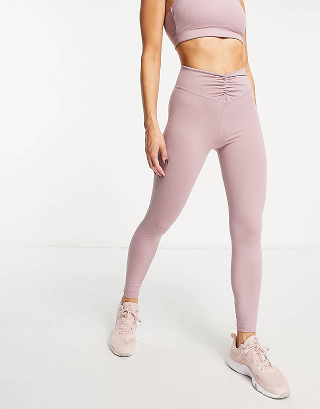 South Beach - ruched waistband leggings in violet
