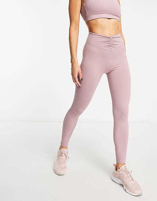 South Beach ruched waistband leggings in violet | ASOS