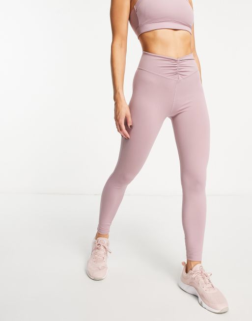 Asos Soft Touch Leggings With Fold Over Waistband Pink, $28