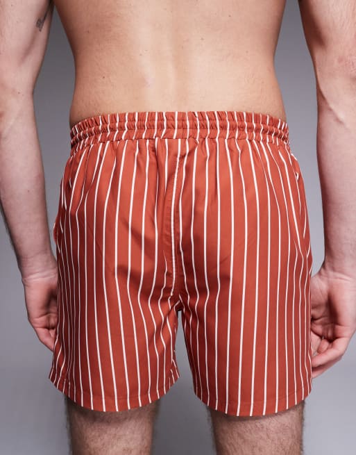 South Beach - Rustrøde badeshorts med striber, 5 af 5