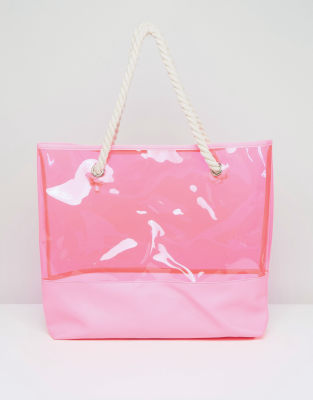sac transparent rose
