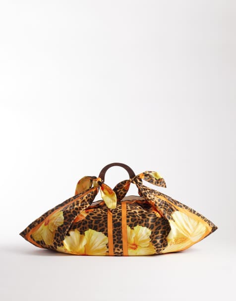 South Beach - Sac style foulard en satin imprimé animal - view 1