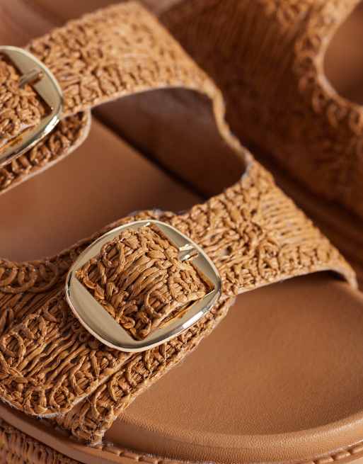 South Beach – Sandalen in Hellbraun mit zwei Schnallen und Plateausohle, 4 von 4