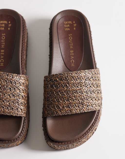 South Beach – Sandalen in Schokobraun mit Plateausohle, 2 von 4