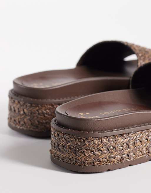 South Beach – Sandalen in Schokobraun mit Plateausohle, 4 von 4