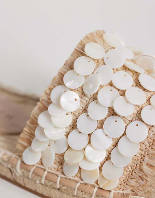 South Beach - Sandalen met band met schelpen in naturel, 3 van 4