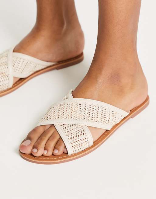 South Beach - Sandalen met gekruiste bandjes in beige, 3 van 4