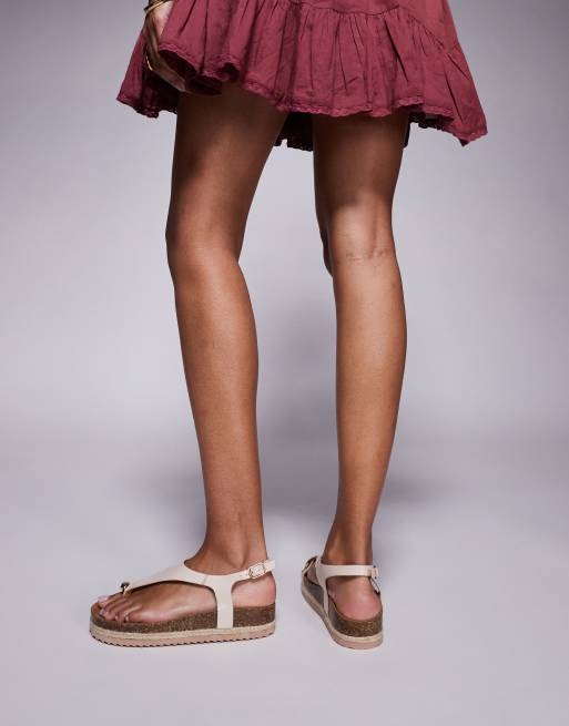 South Beach - Sandalen met teenlus in crème, 2 van 4