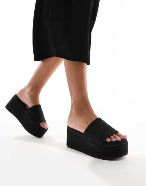 South Beach - Sandales à plateforme style espadrilles - Noir - view 1