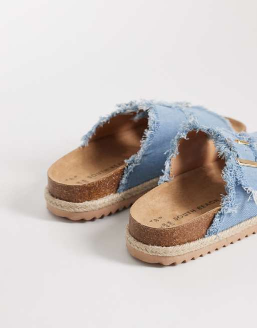 South Beach - Sandales style espadrilles avec double boucle - Bleu clair, 4 de 4