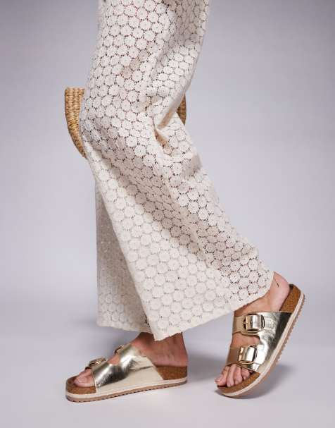 South Beach - Sandali espadrilles color oro con doppia fibbia - view 1