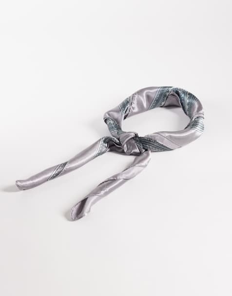 South Beach – Satin-Kopftuch in Blau mit Paisleymuster - view 1