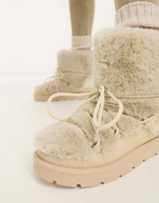 South Beach – Schneestiefel aus Kunstpelz in Beige, 3 von 4