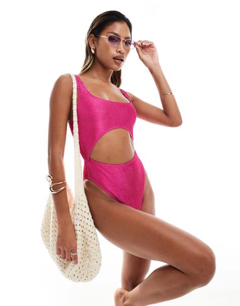 South Beach scoop low back swimsuit in pink - view 1