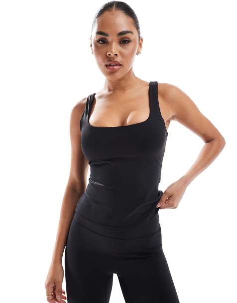 South Beach Scoop vest top in black