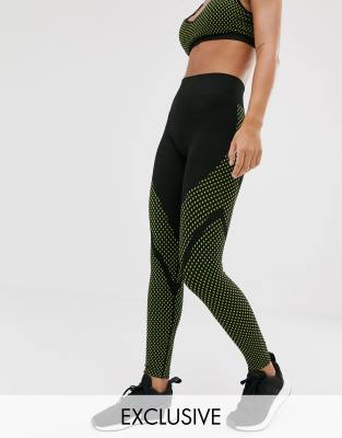 South Beach seamless leggings in black with neon polka dots