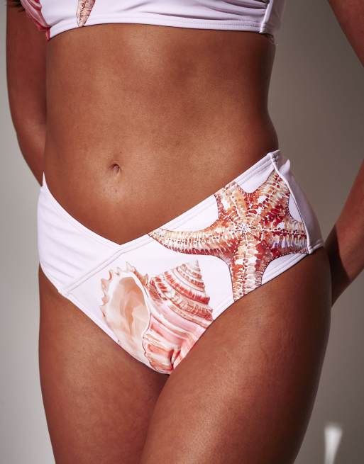 South Beach Seashell printed bandeau bikini set in pink, 3 of 4
