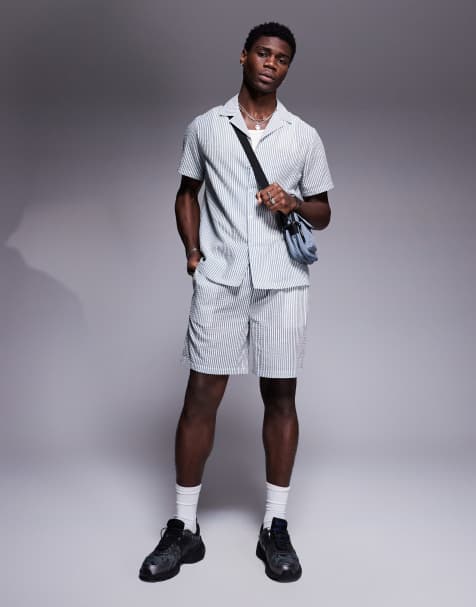 South Beach seersucker beach co-ord in dark grey - view 1