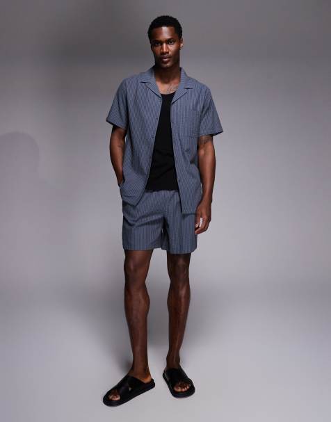 South Beach seersucker beach co-ord in petrol blue - view 1