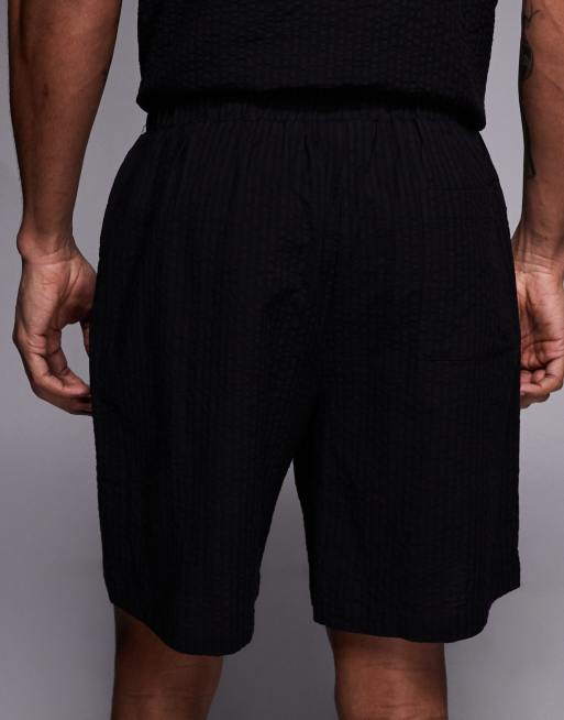 South Beach seersucker shorts in black, 5 of 5