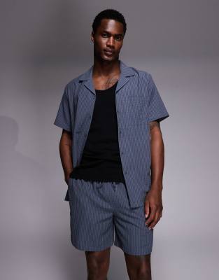 South Beach Seersucker Shorts In Blue