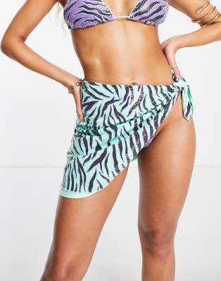 South Beach sequin beach sarong in blue animal print - ASOS Price Checker