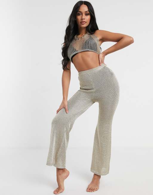 South Beach Sheer Knitted Flared Pants | ASOS