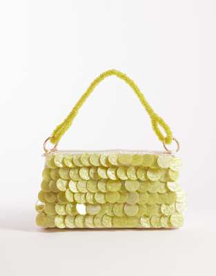South Beach shell embellished ibiza shoulder bag in green