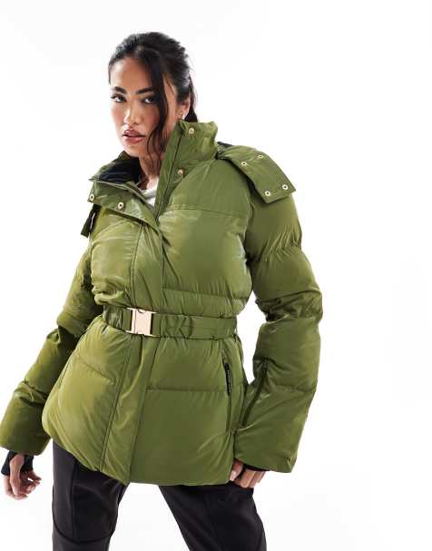 South Beach Shiny ski padded jacket in khaki - view 1