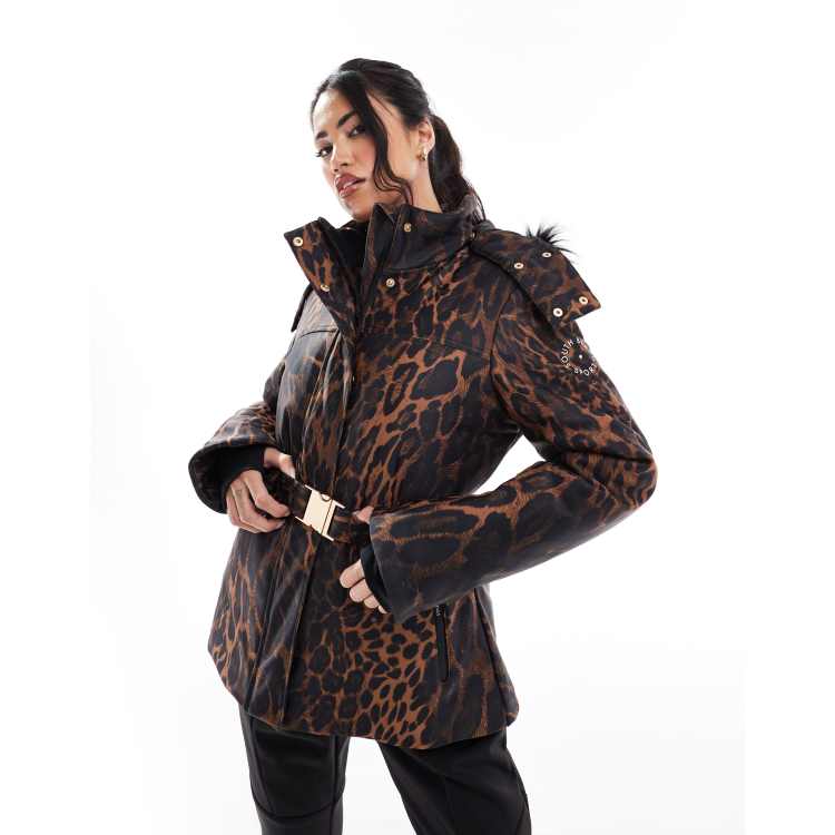 Leopard print ski jacket best sale