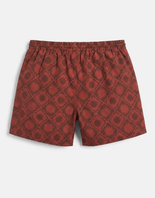 South Beach - Short de bain à imprimé cadran solaire - Rouille, 7 de 9